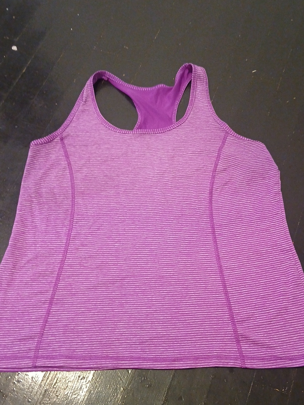 Danskin Now Purple Striped Racerback Tank